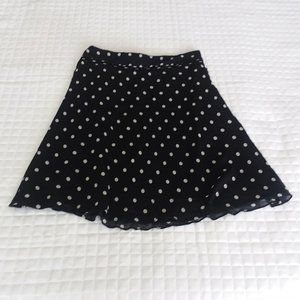 Ann Taylor Black and White Dot Silk Skirt - Size 6
